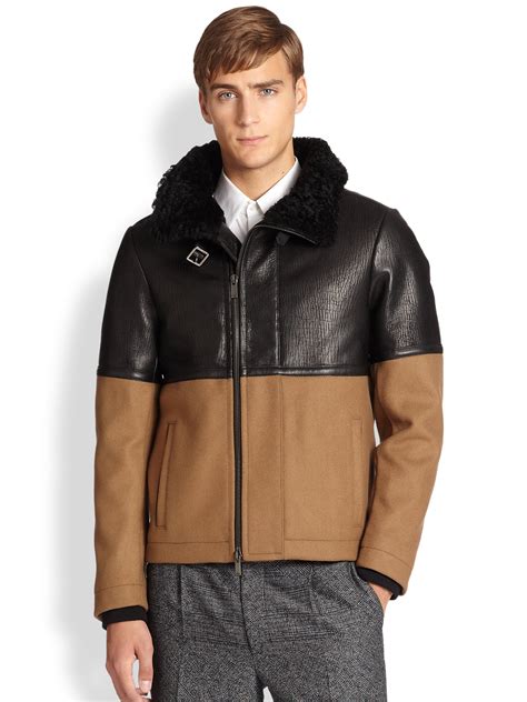 fendi shearling|Black shearling jacket .